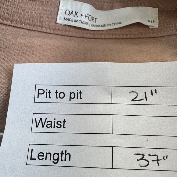 OAK + FORT Long Sleeve Shirt Dress Rose - Picture 10 of 10